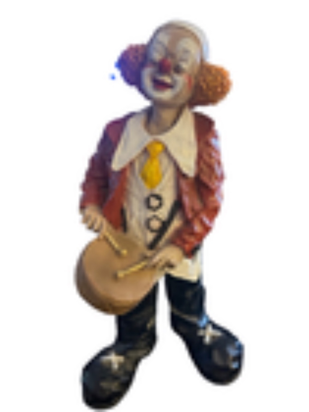 Vintage Clown Statue with snare drum (Gilde?) Made in Germany